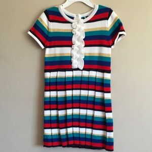 Janie & Jack Little Girl Sweater Dress Striped Short Sleeve size 4.
